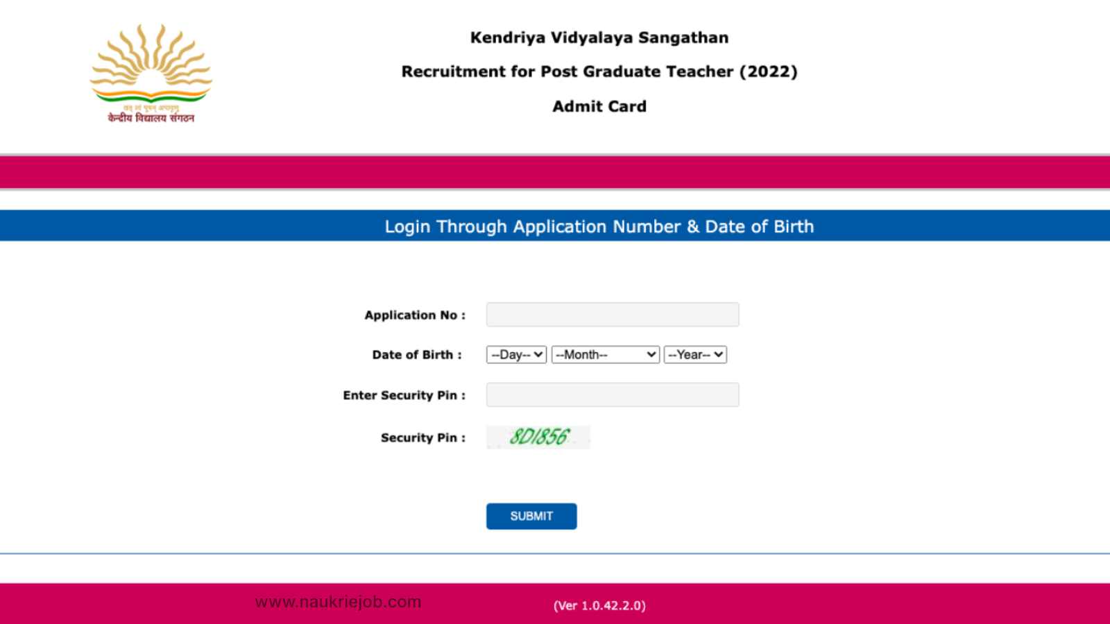 KVS Admit Card Download Page